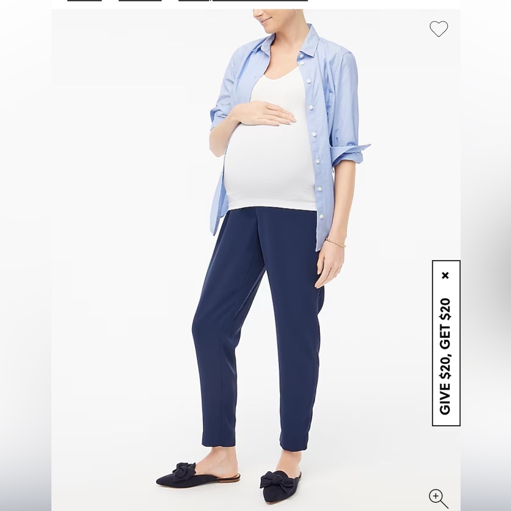 Jcrew NAVY Jamie Maternity Dress Pants, size 16. Over the belly panel.